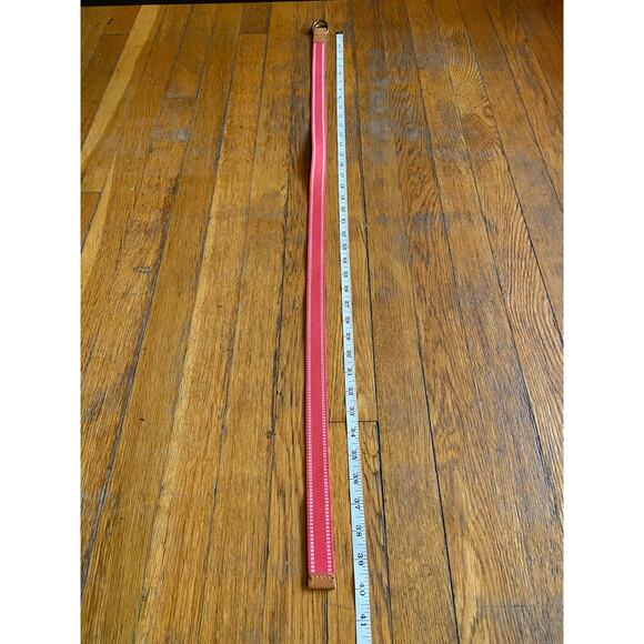 GAP Coral Red Fabric Belt w/Leather Trim Womens sz M - Picture 7 of 8